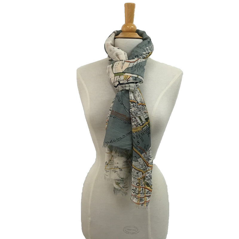 NYC Street Map Scarf - tied