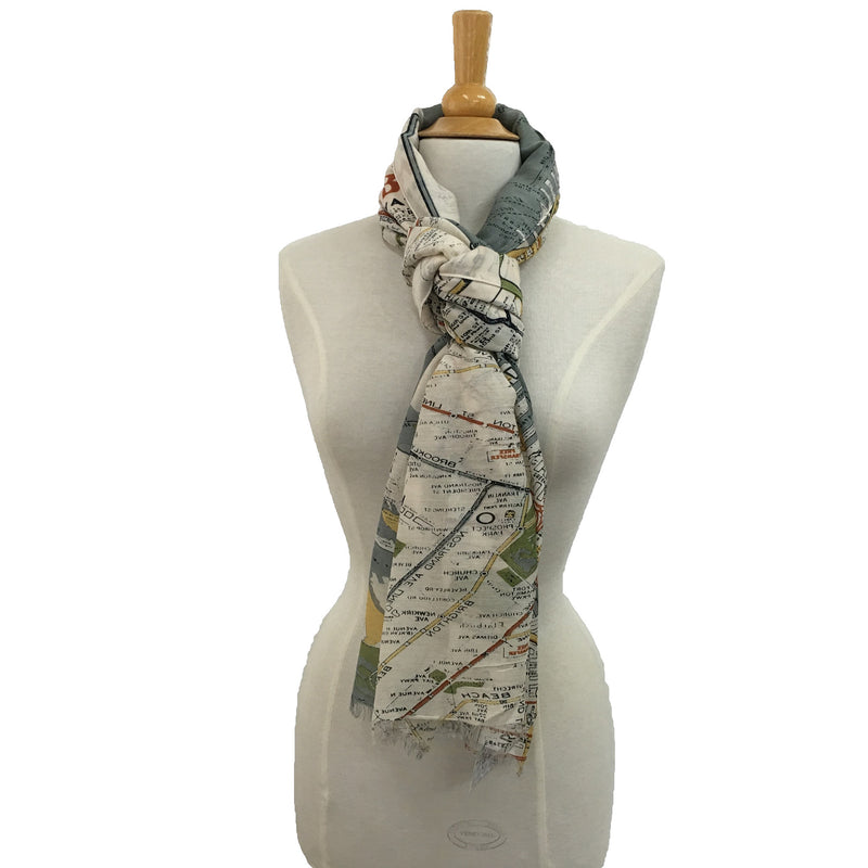 NYC Street Map Scarf - knotted