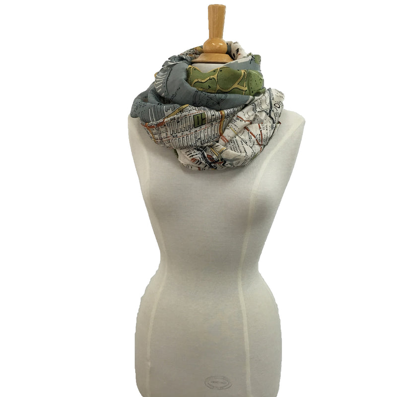 NYC Street Map Scarf - wrapped