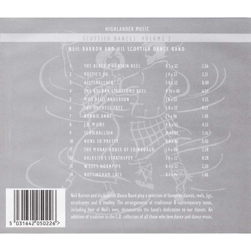 Neil Barron & His Scottish Dance Band Scottish Dances Volume 2 CD inlay track list