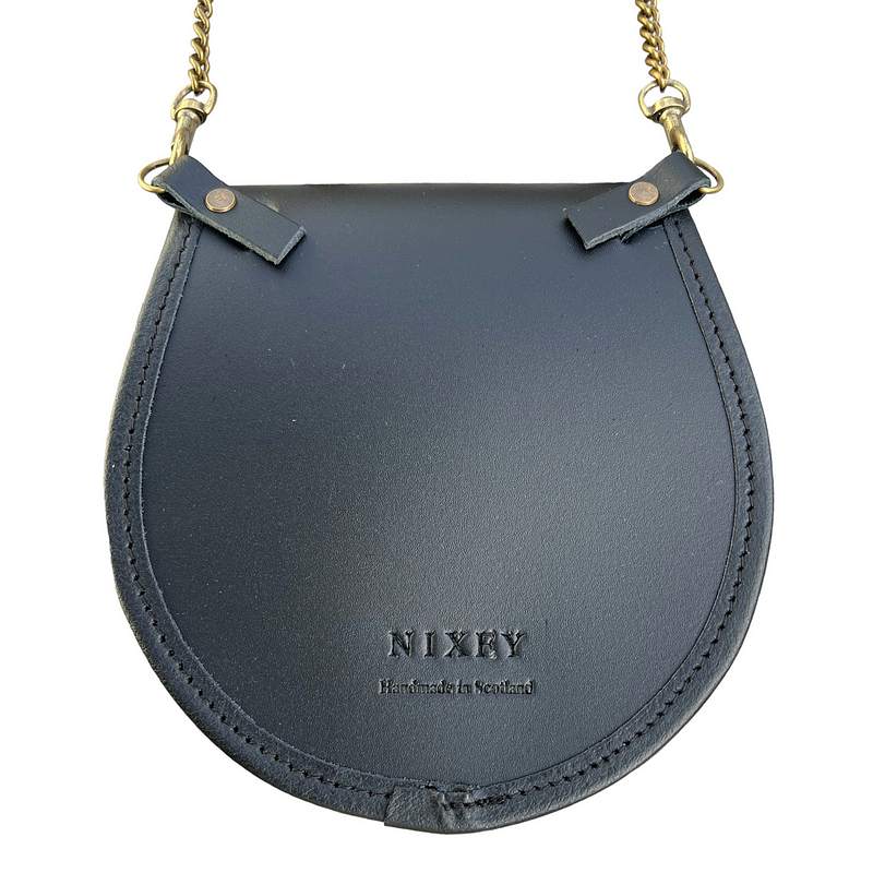 Nixey Sporran Handbag Thompson Tartan Black Leather back
