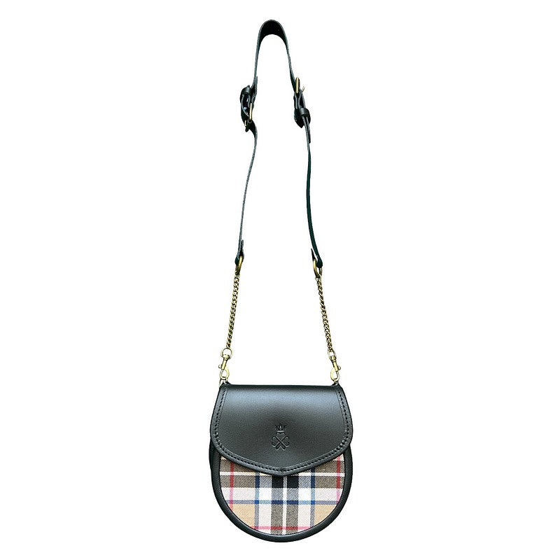 Nixey Sporran Handbag Thompson Tartan Black Leather with strap