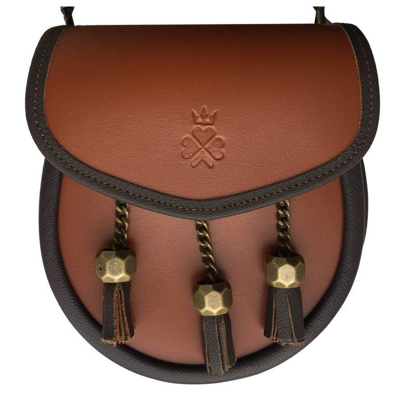 Nixey Sporran Handbag in Chestnut Leather front