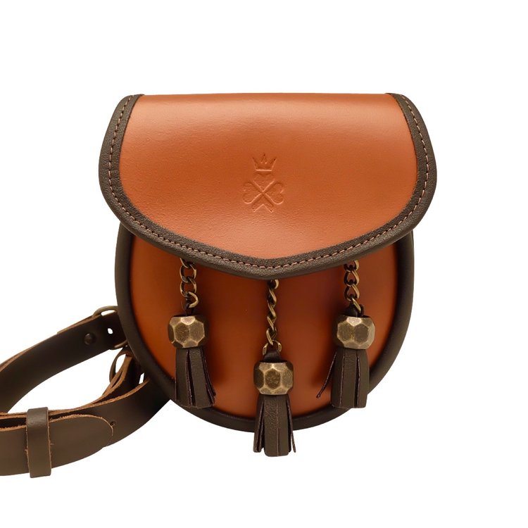 Nixey Sporran Handbag in Chestnut with Bronze Fittings main