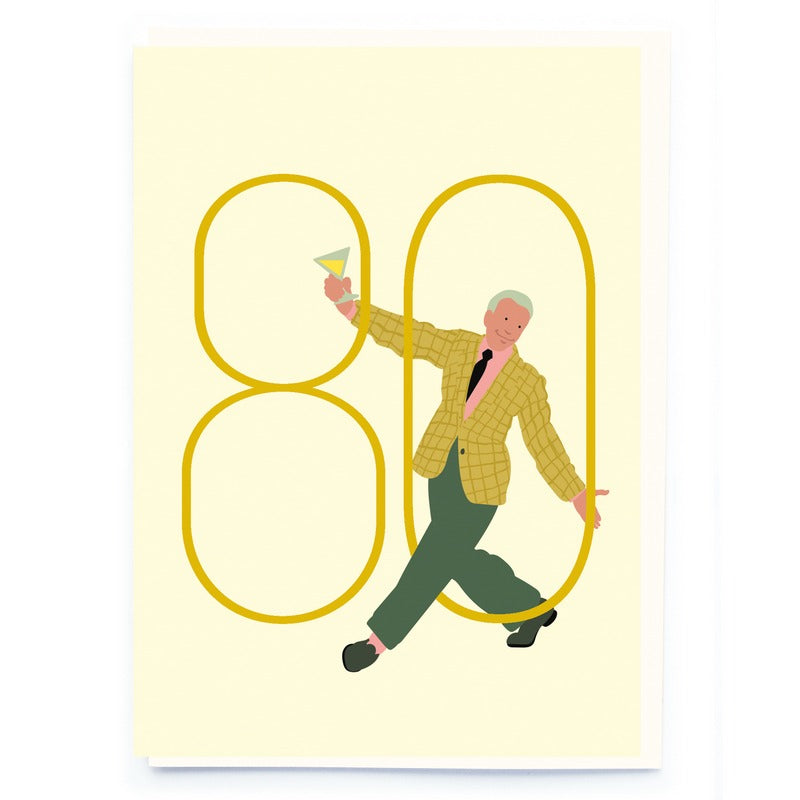 Noi Publishing Birthday Card Mens Age 80 CL009 front