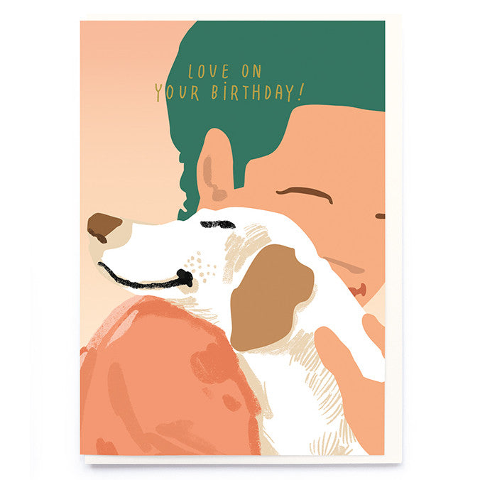 Noi Publishing Greetings Card Love On Your Birthday Dog Hug CA019 front