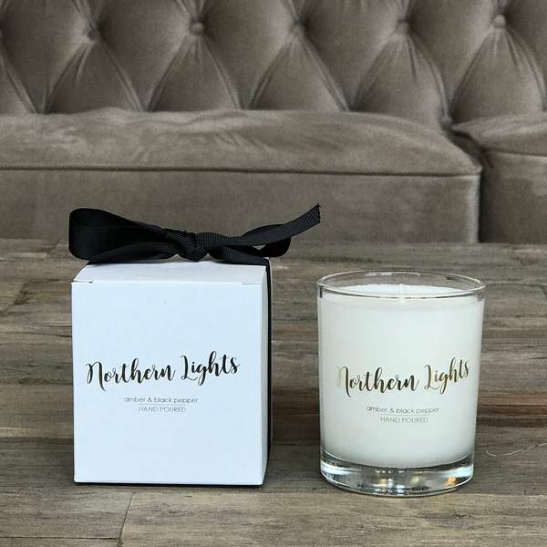 Old School Beauly Hand Poured Candle - Northern Lights 20cl with gift box & ribbon