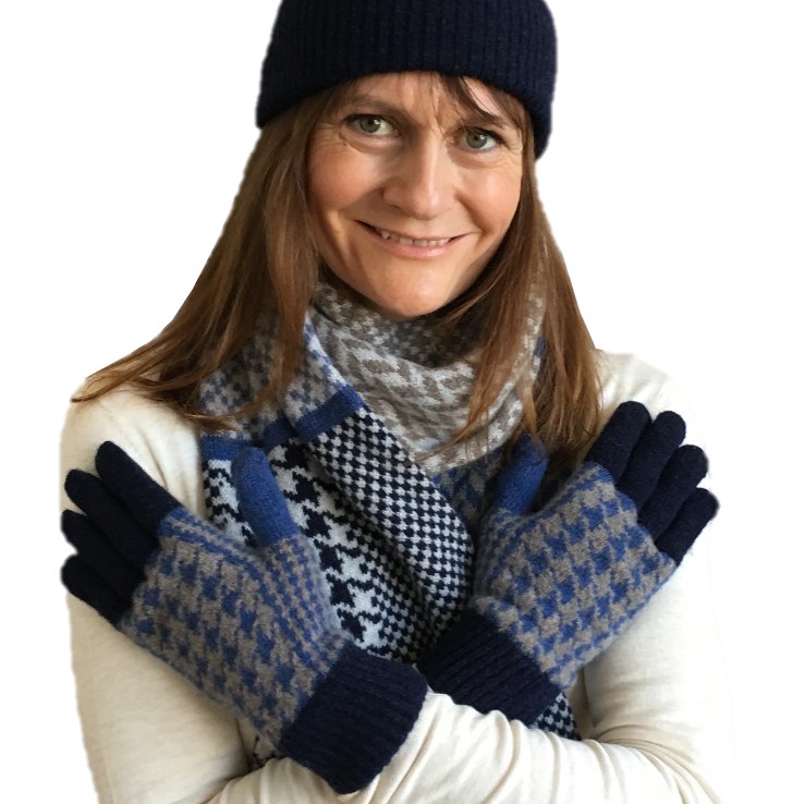 Old School Beauly Knitwear - Black Isle Gloves on Model