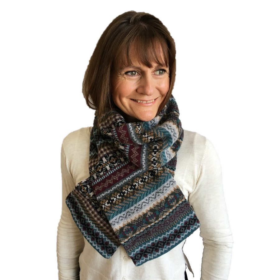 Old School Beauly Knitwear - Culloden Scarf on model