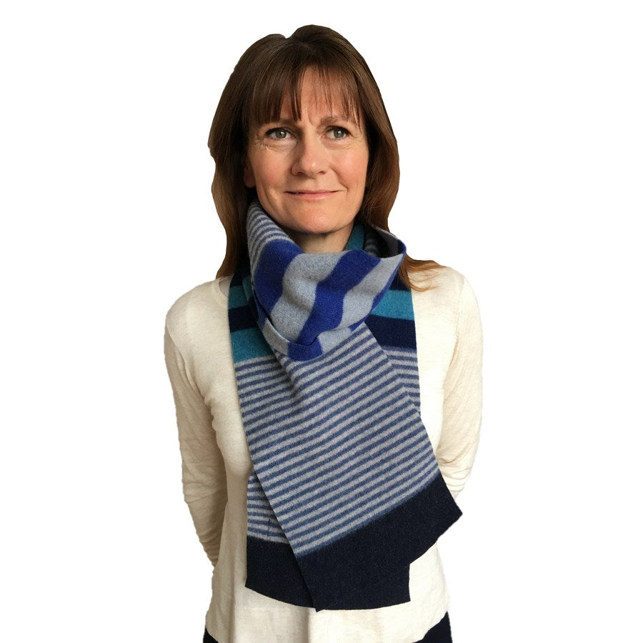 Old School Beauly Knitwear - Ullapool Scarf on model