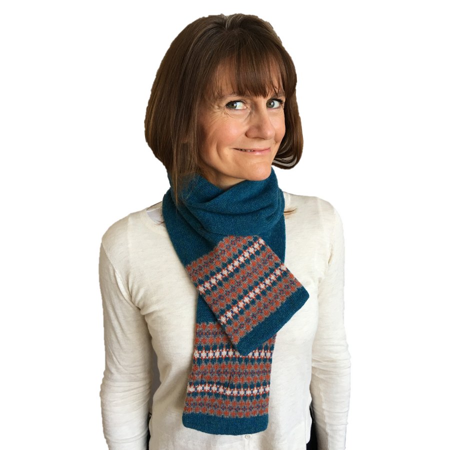 Old School Beauly Knitwear - Wee Nessie Scarf on model