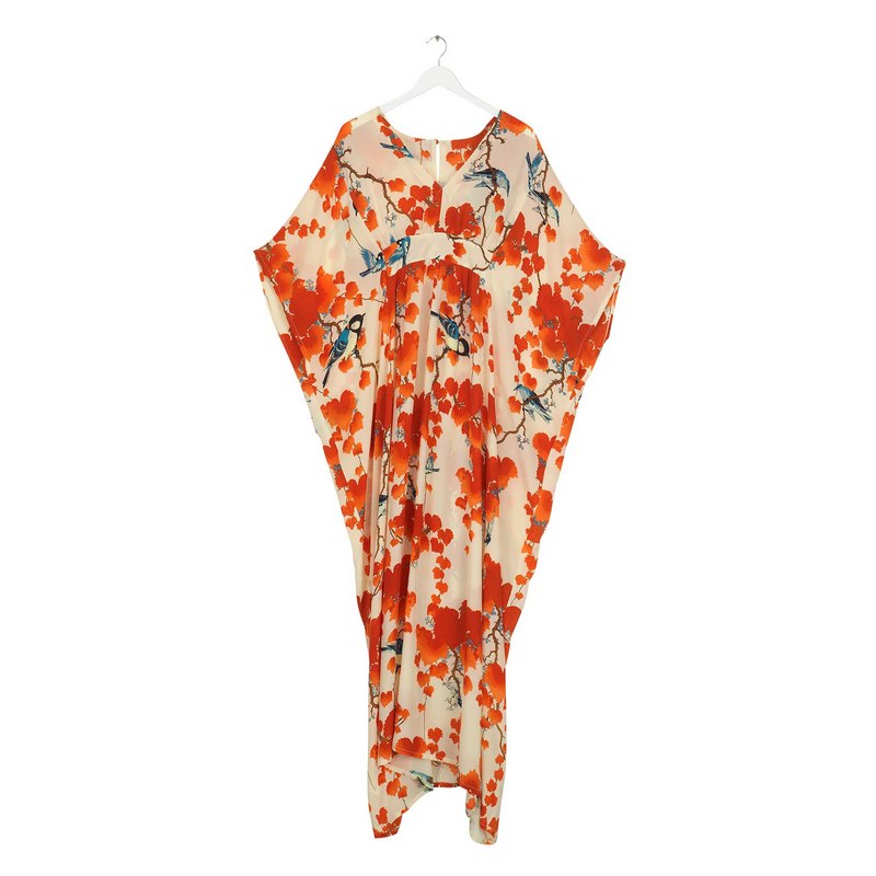 One Hundred Stars Acer Red Margeux Kaftan KAMACRRUS front