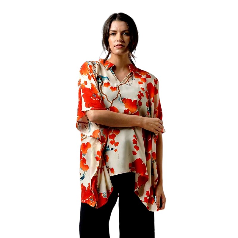 One Hundred Stars Acer Red Tunic Top TPTACRRUS on model front