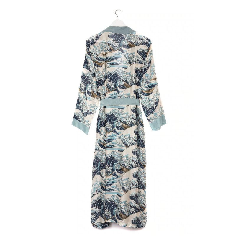 One Hundred Stars Blue Wave Dressing Gown GWNWAVBLU back
