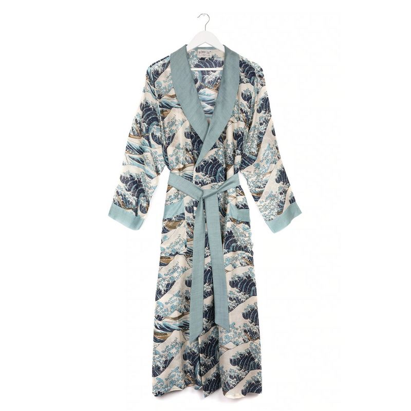 One Hundred Stars Blue Wave Dressing Gown GWNWAVBLU front