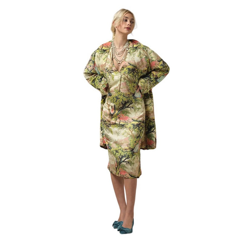 One Hundred Stars Country Toile Velvet Boyfriend Jacket on model front copen
