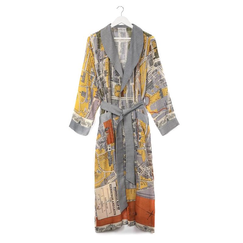 Dressing Gown with Edinburgh Map Design front