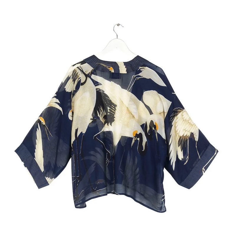 One Hundred Stars Kimono Stork Navy back