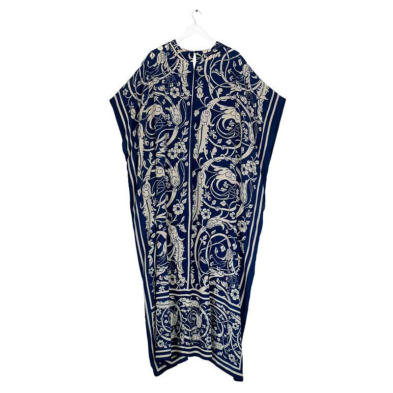 One Hundred Stars Margeux Maxi Kaftan Jaipur Blue KAMJAIBLU back