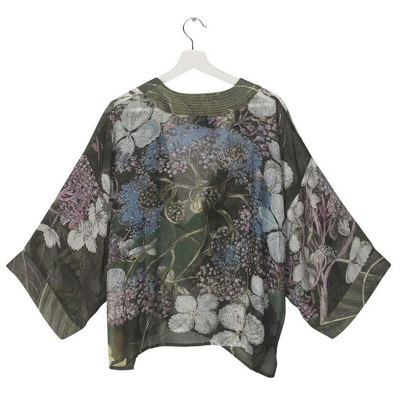 One Hundred Stars Marianne North Hydrangea Forest Kimono back