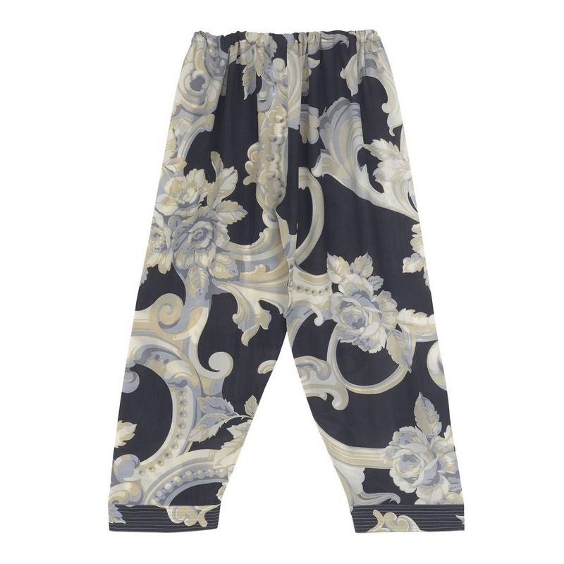 One Hundred Stars Marianne North Plaster Roses Midnight Crepe Lounge Pants back