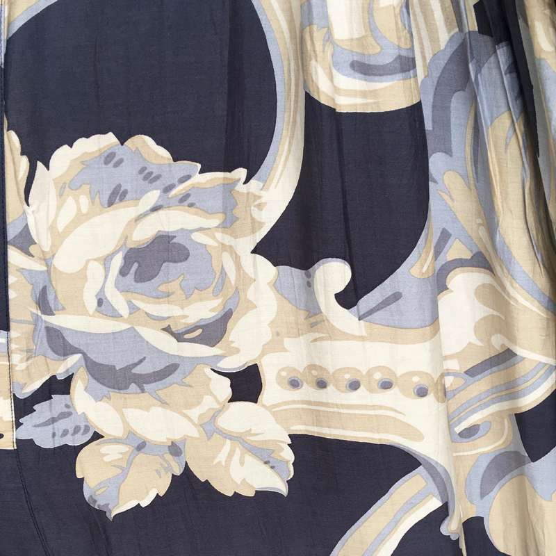 One Hundred Stars Plaster Roses Duster Coat Midnight fabric detail