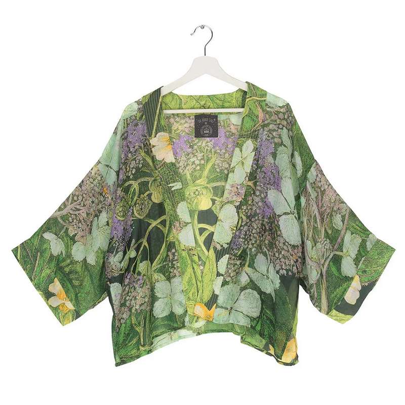 One Hundred Stars RBG Kew Hydrangea Lime Green Kimono front