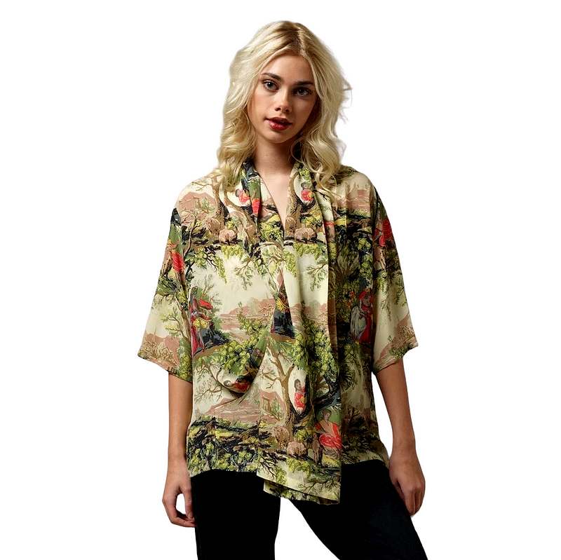 One Hundred Stars Rachel Top Country Toile Natural TPRCTY on model front