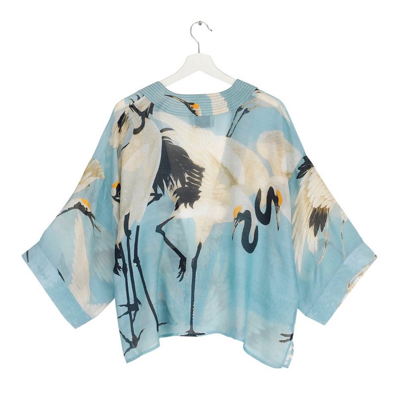 One Hundred Stars Stork Kimono Blue Sky KIMSTOSKY back