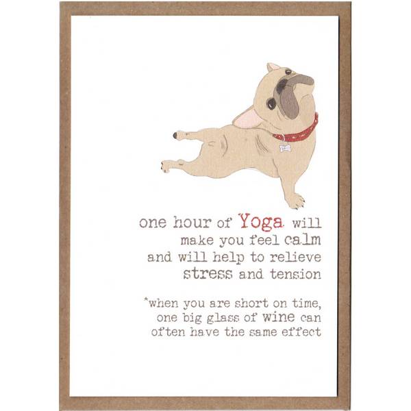 One Hour Of Yoga v One Big Glass Of Wine Card