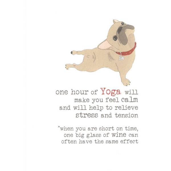 One Hour Of Yoga v One Big Glass Of Wine Card