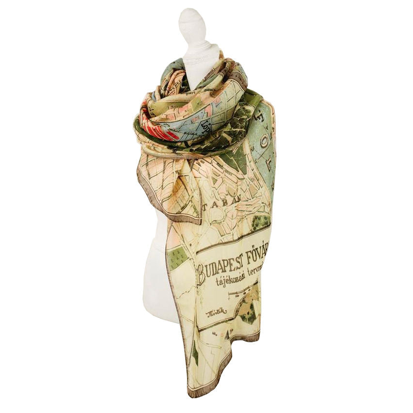 One Hundred Stars Budapest Map Scarf On Mannequin