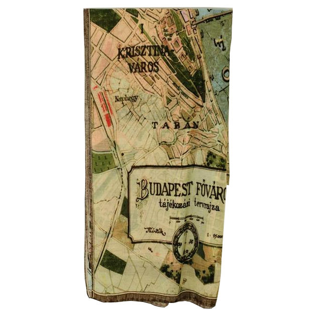 One Hundred Stars Budapest Map Scarf Folded