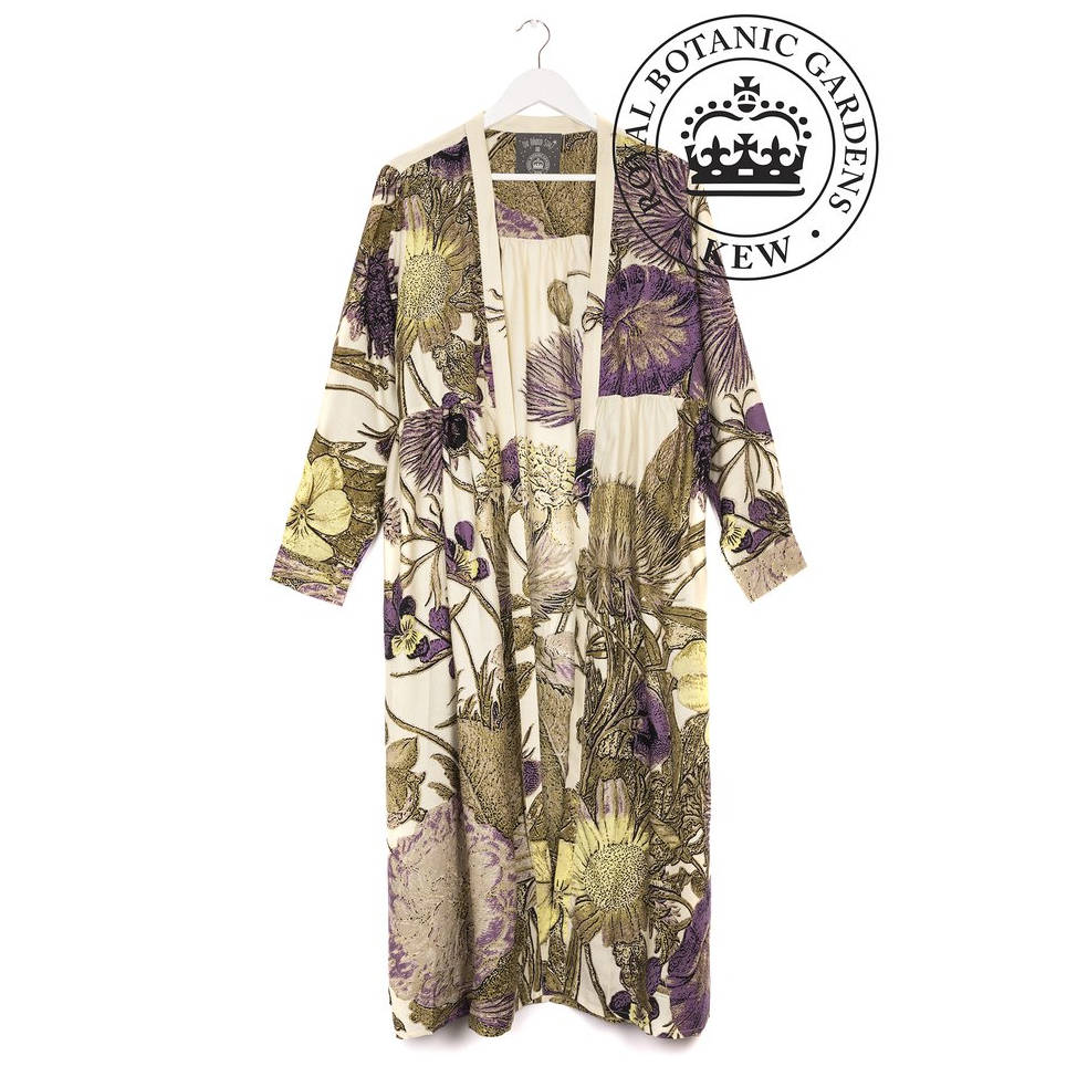 One Hundred Stars Kew Duster Coat Thistle Purple front