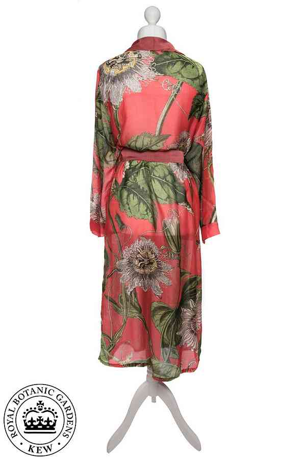 One Hundred Stars Kew Gown Coral Passion Flower on mannequin back