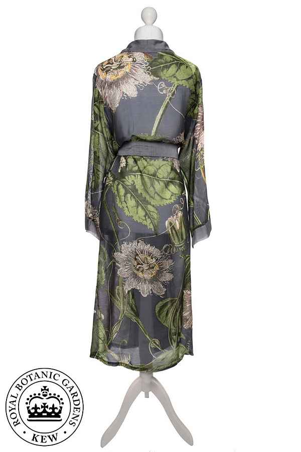 One Hundred Stars Kew Passion Flower Grey Gown on mannequin back