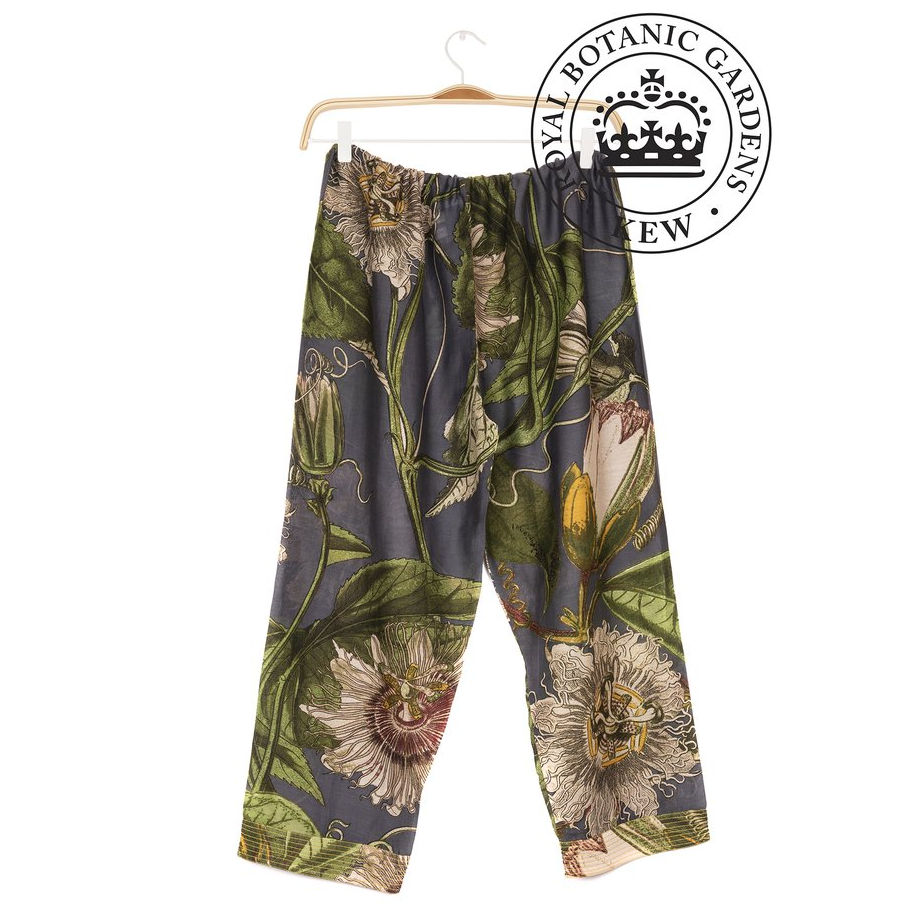 One Hundred Stars Kew Passion Flower Grey Palazzo Pants back