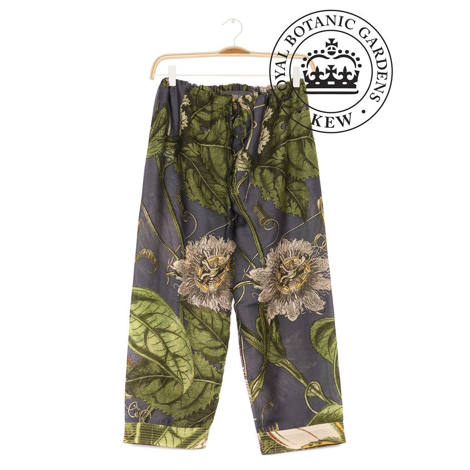One Hundred Stars Kew Passion Flower Grey Palazzo Pants front