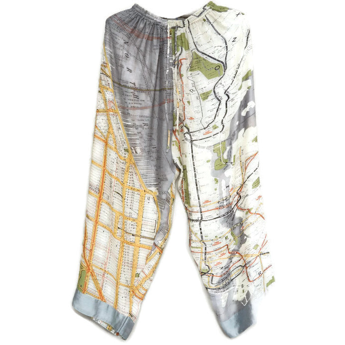 Palazzo Pants - New York City Street Map Grey