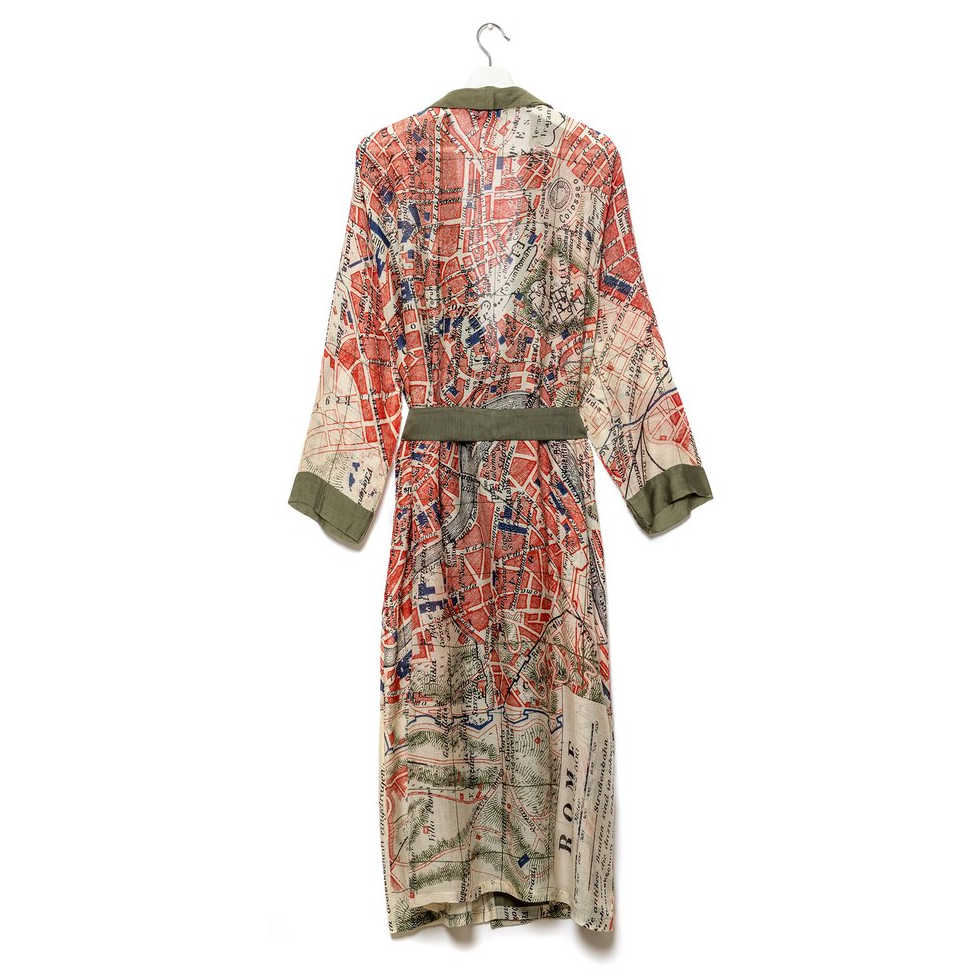 One Hundred Stars Rome Map Dressing Gown back