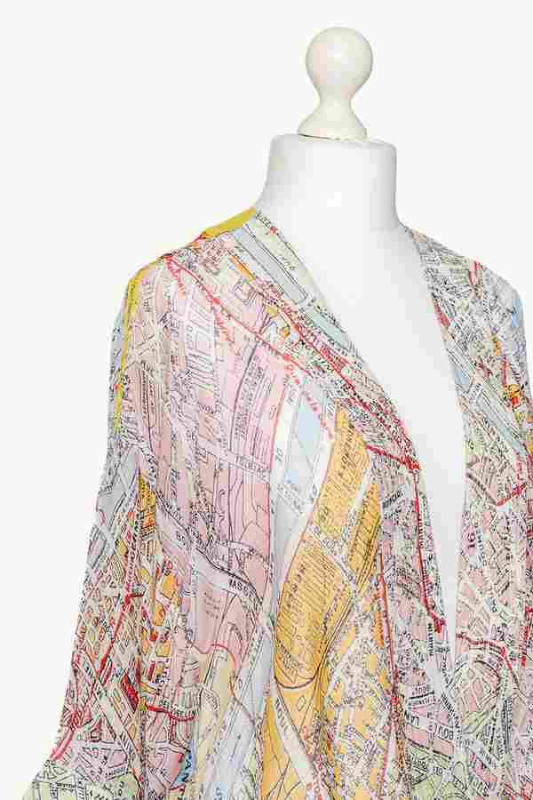 One Hundred Stars Valerie Paris Street Map Mini Kimono detail