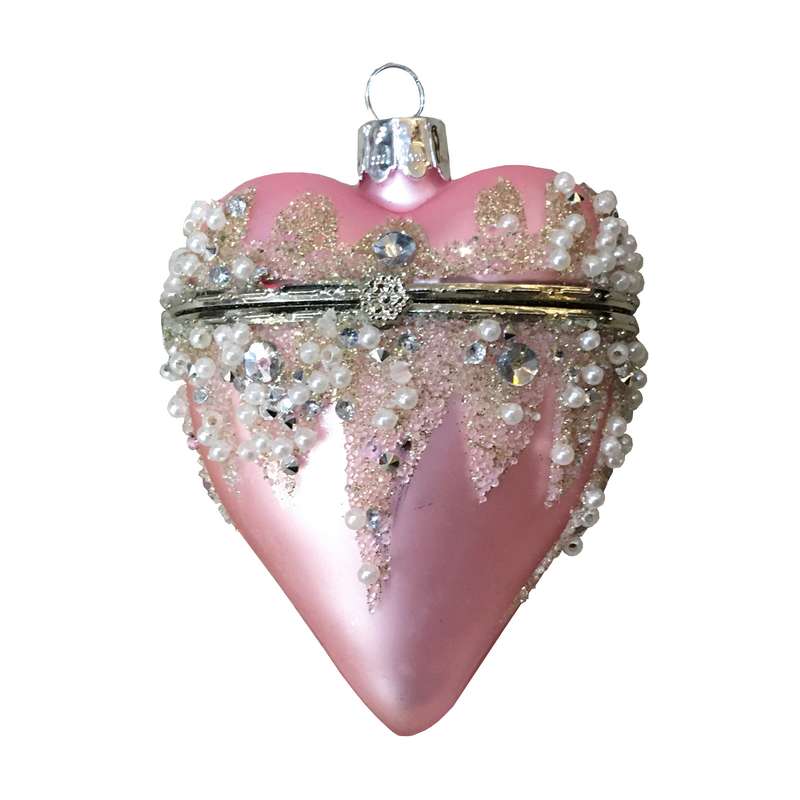Openable Pink Hanging Heart Christmas Bauble