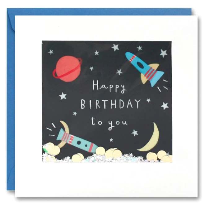 Outer Space Happy Birthday Shakies Card PT2840