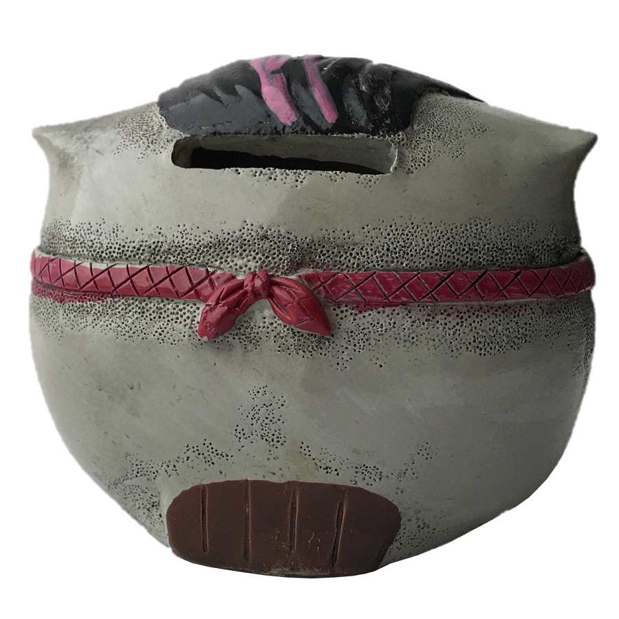 Owl Money Bank Grey back