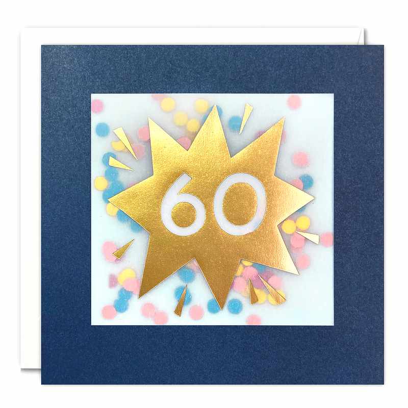 Age 60 Star Paper Shakies Birthday Card