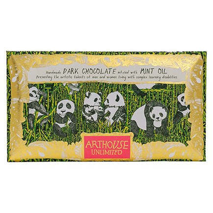 Panda Party Handmade Dark Chocolate Infused With Mint Oil front