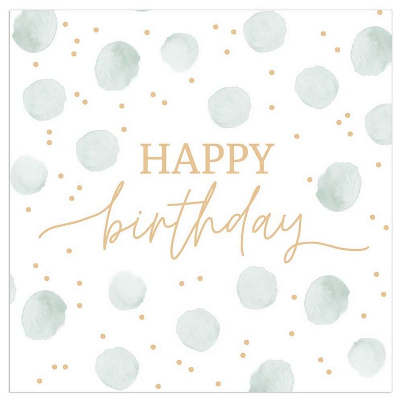 Paper Napkins Green Dot Happy Birthday 132753 front