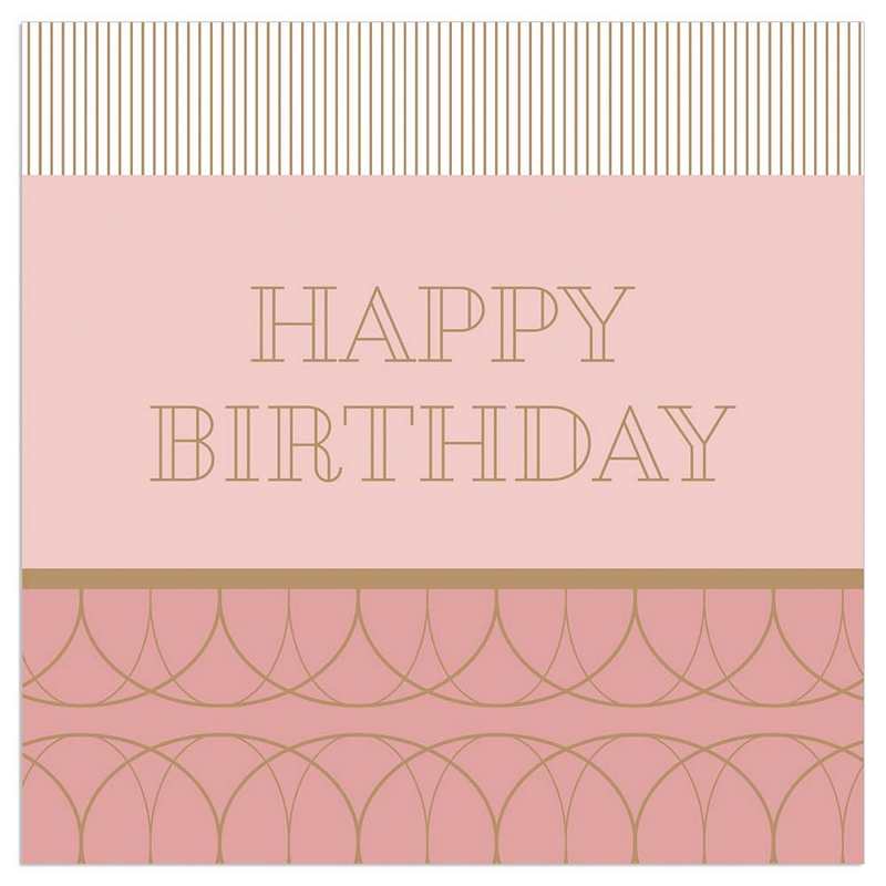 Paper Napkins Happy Birthday Pink Retro 132514 front