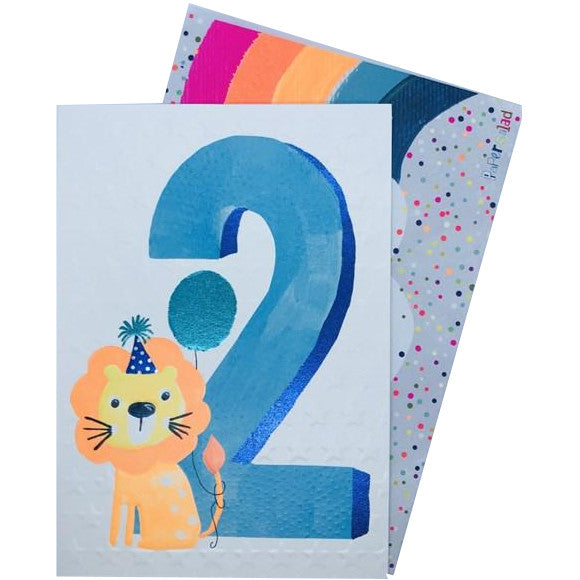 Paper Salad Age 2 Boy Lion Birthday Card HL1948 front