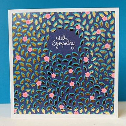 Paper Salad Greetings Card With Sympathy Gold Leaves front